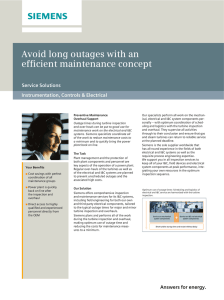 Avoid long outages with an efficient maintenance concept Service Solutions