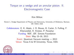 Torque on a wedge and an annular piston. II. Electromagnetic Case