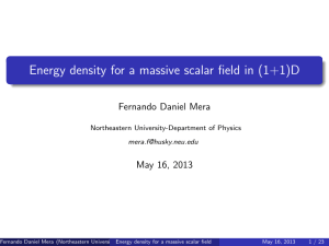 Energy density for a massive scalar field in (1+1)D