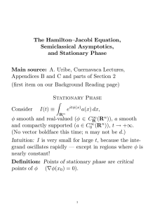 The Hamilton–Jacobi Equation, Semiclassical Asymptotics, and Stationary Phase Main source: