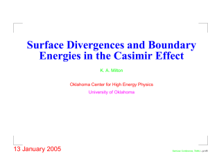 Surface Divergences and Boundary Energies in the Casimir Effect 13 January 2005