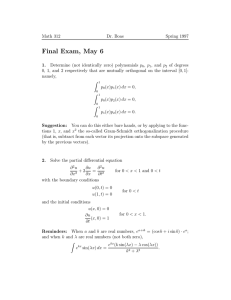 Final Exam, May 6