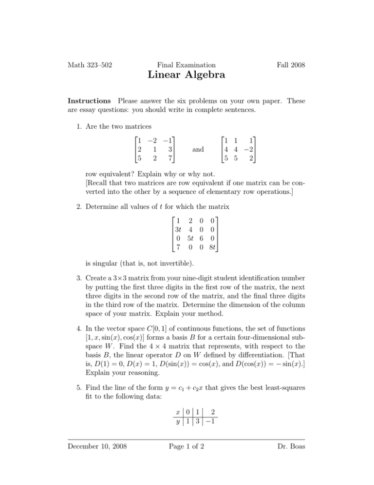 linear algebra nptel assignment answers