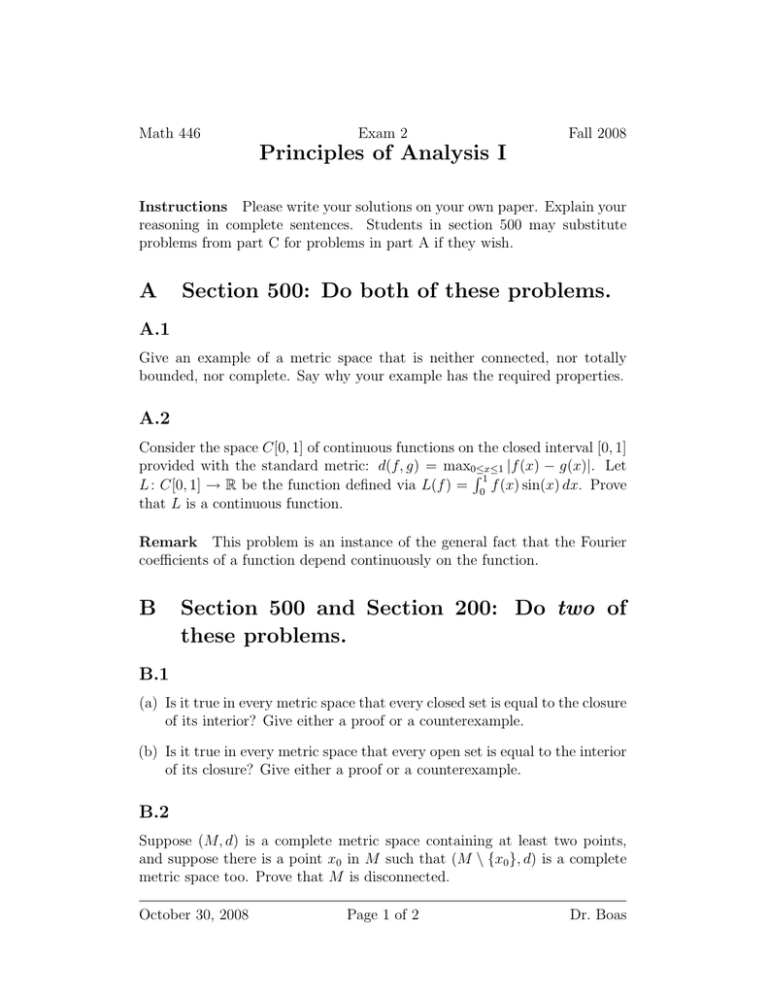 Principles Of Analysis Example