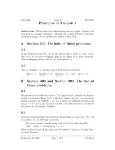 Principles of Analysis I