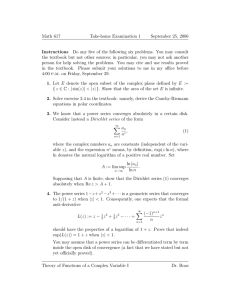 Math 617 Take-home Examination 1 September 25, 2006 Instructions