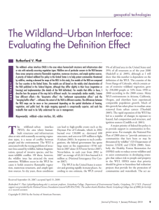 The Wildland–Urban Interface: Evaluating the Definition Effect Rutherford V. Platt