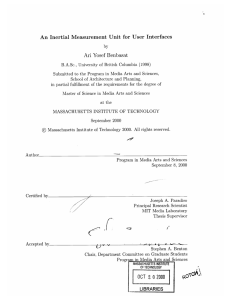 An  Inertial Measurement  Unit  for  User ... Ari  Yosef  Benbasat