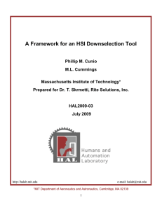 A Framework for an HSI Downselection Tool