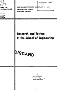 In the School of Engineering Research and Testing °°'i STAIF ;'cy 3