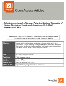 A Metabolomic Analysis of Omega-3 Fatty Acid-Mediated Attenuation of