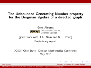 The Unbounded Generating Number property Gene Abrams