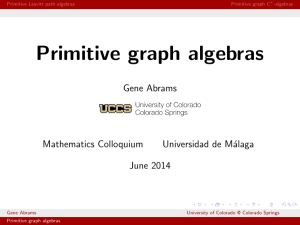 Primitive graph algebras Gene Abrams Mathematics Colloquium Universidad de M´