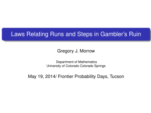 Laws Relating Runs and Steps in Gambler’s Ruin Gregory J. Morrow