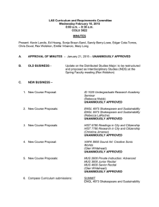 LAS Curriculum and Requirements Committee Wednesday February 18, 2015 – 9:30 a.m.