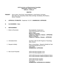 LAS Curriculum and Requirements Committee Wednesday, October 16, 2013 – 9:30 a.m.