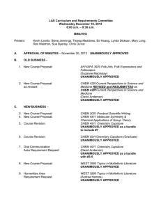 LAS Curriculum and Requirements Committee Wednesday December 18, 2013 – 9:30 a.m.