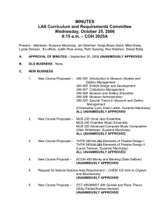 MINUTES LAS Curriculum and Requirements Committee Wednesday, October 25, 2006 – COH 2025A