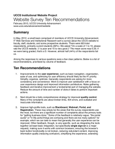 Website Survey Ten Recommendations Summary UCCS Institutional Website Project