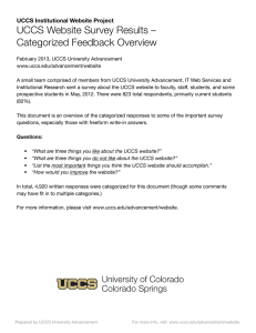 UCCS Website Survey Results – Categorized Feedback Overview UCCS Institutional Website Project