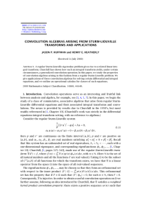 CONVOLUTION ALGEBRAS ARISING FROM STURM-LIOUVILLE TRANSFORMS AND APPLICATIONS