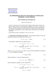 AN APPROXIMATE ANALYTIC SOLUTION OF A PARTICULAR BOUNDARY VALUE PROBLEM
