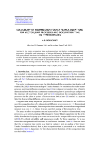 SOLVABILITY OF KOLMOGOROV-FOKKER-PLANCK EQUATIONS FOR VECTOR JUMP PROCESSES AND OCCUPATION TIME