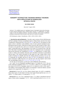 NONEMPTY INTERSECTION THEOREMS MINIMAX THEOREMS WITH APPLICATIONS IN GENERALIZED INTERVAL SPACES DA-CHENG WANG