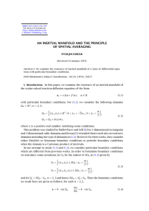 AN INERTIAL MANIFOLD AND THE PRINCIPLE OF SPATIAL AVERAGING HYUKJIN KWEAN