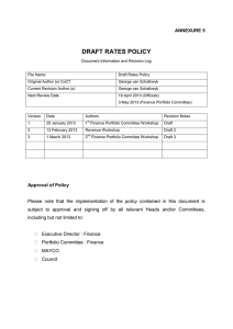 DRAFT RATES POLICY ANNEXURE 5