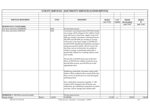 UTILITY SERVICES - ELECTRICITY SERVICES (CONSUMPTIVE)