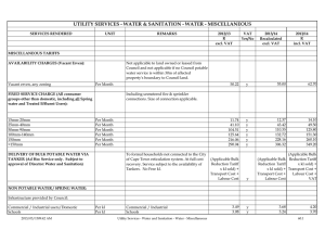 UTILITY SERVICES - WATER &amp; SANITATION - WATER - MISCELLANEOUS