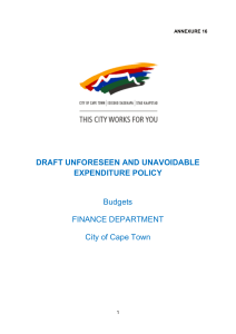 DRAFT UNFORESEEN AND UNAVOIDABLE EXPENDITURE POLICY Budgets