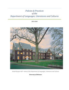 Policies &amp; Practices of the Department of Languages, Literatures and Cultures