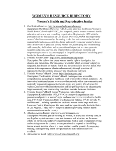 WOMEN’S RESOURCE DIRECTORY Women’s Health and Reproductive Justice