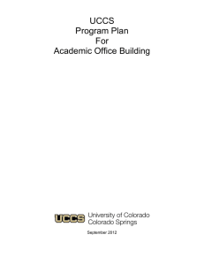 UCCS Program Plan For Academic Office Building