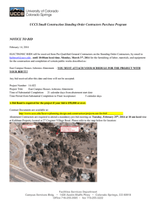 UCCS Small Construction Standing Order Contractors Purchase Program  NOTICE TO BID