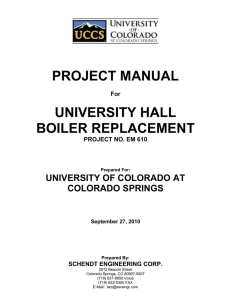 PROJECT MANUAL UNIVERSITY HALL BOILER REPLACEMENT