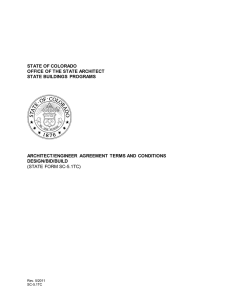 STATE OF COLORADO OFFICE OF THE STATE ARCHITECT STATE BUILDINGS  PROGRAMS