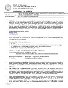 STATE OF COLORADO OFFICE OF THE STATE ARCHITECT STATE BUILDINGS PROGRAMS