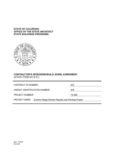 STATE OF COLORADO OFFICE OF THE STATE ARCHITECT STATE BUILDINGS PROGRAMS