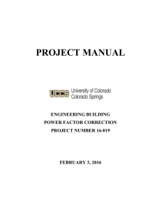 PROJECT MANUAL ENGINEERING BUILDING POWER FACTOR CORRECTION