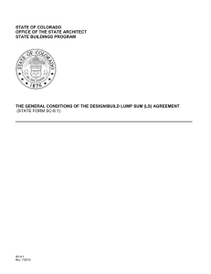 STATE OF COLORADO OFFICE OF THE STATE ARCHITECT STATE BUILDINGS PROGRAM