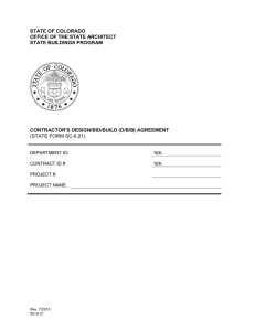 STATE OF COLORADO OFFICE OF THE STATE ARCHITECT STATE BUILDINGS PROGRAM