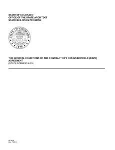 STATE OF COLORADO OFFICE OF THE STATE ARCHITECT STATE BUILDINGS PROGRAM