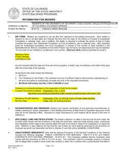 STATE OF COLORADO OFFICE OF THE STATE ARCHITECT STATE BUILDINGS PROGRAMS