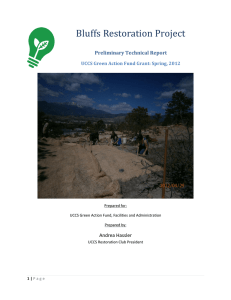 Bluffs Restoration Project Preliminary Technical Report Andrea Hassler