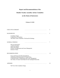Report and Recommendations of the Boulder Faculty Assembly Ad-hoc Committee