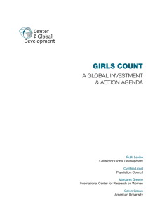 GIRLS COUNT A GlobAl investment &amp; Action AGendA