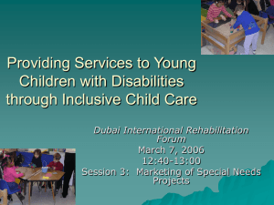 Providing Services to Young Children with Disabilities through Inclusive Child Care